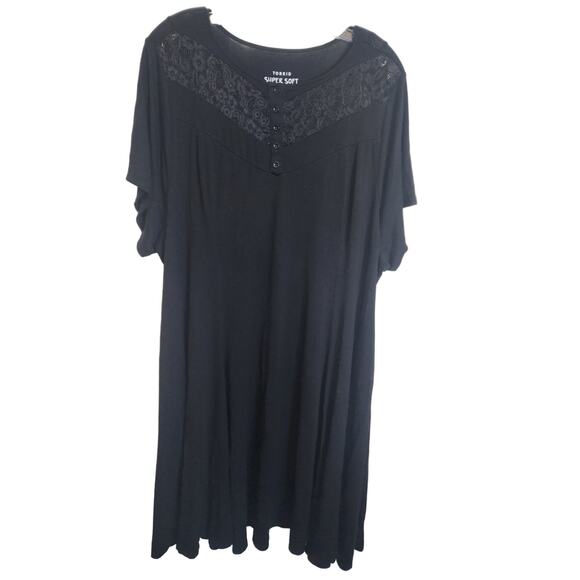 Torrid Black Super Soft Lace Bodice Dress, 3X - Picture 1 of 6